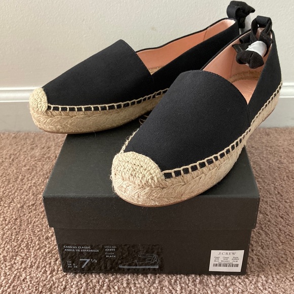 j crew black espadrilles